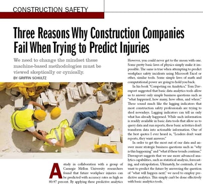 Three Reasons Why Construction Companies Fail When Trying to Predict Injuries